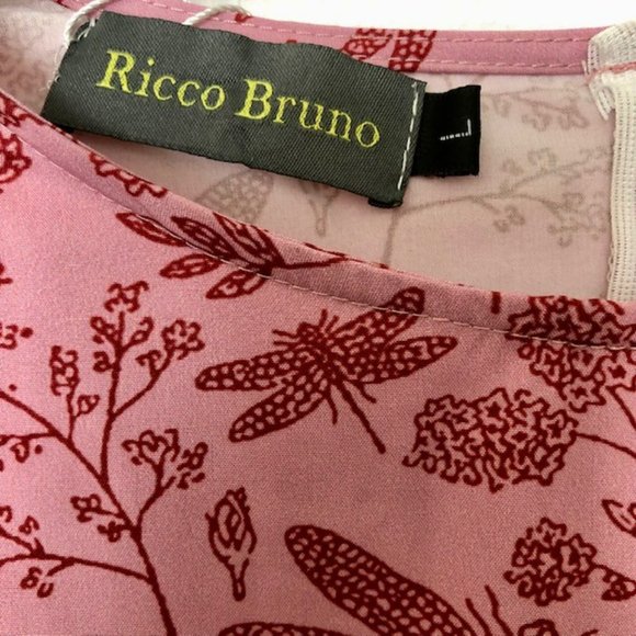 Ricco Bruno Dragonflies Three-Quarter Sleeve Fit & Flare Dress - L - Picture 9 of 11